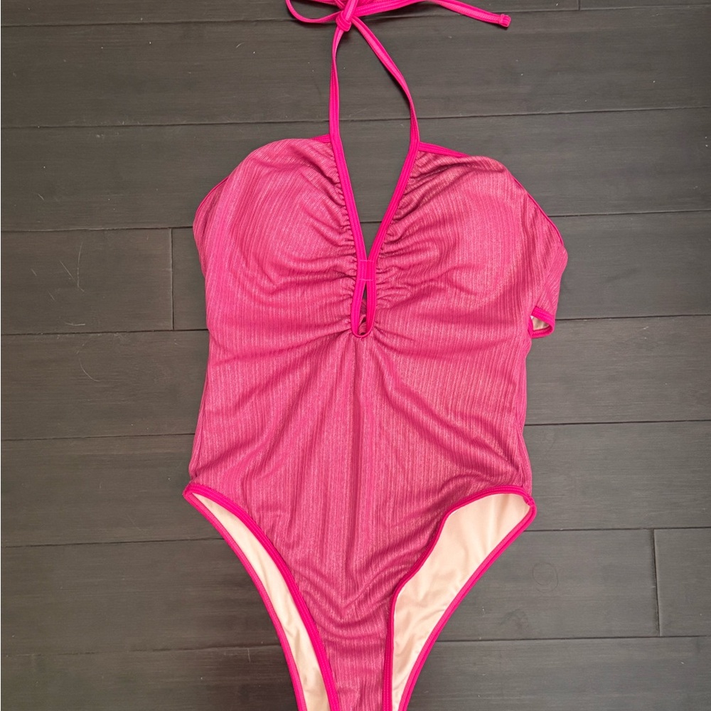 Cupshe Pink Halter One Piece Swimsuit